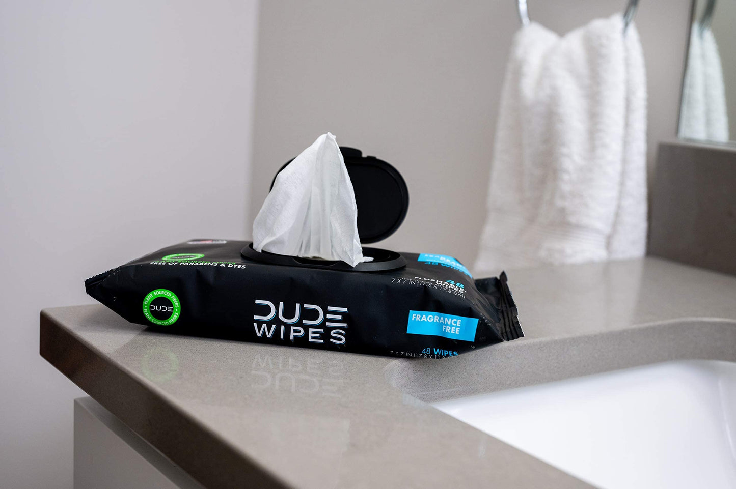 DUDE Wipes - Flushable Wipes - 6 Pack, 288 Wipes - Unscented Extra-Large Adult Wet Wipes - Vitamin-E & Aloe - Septic and Sewer Safe-UPStoxs