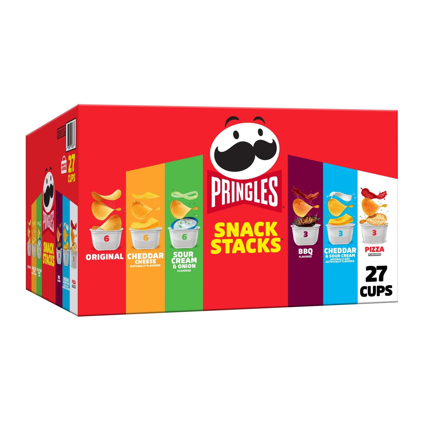 Pringles Potato Crisps Chips, Snack Stacks, Lunch Snacks, Office and Kids Snacks, Variety Pack (27 Cups)-UPStoxs