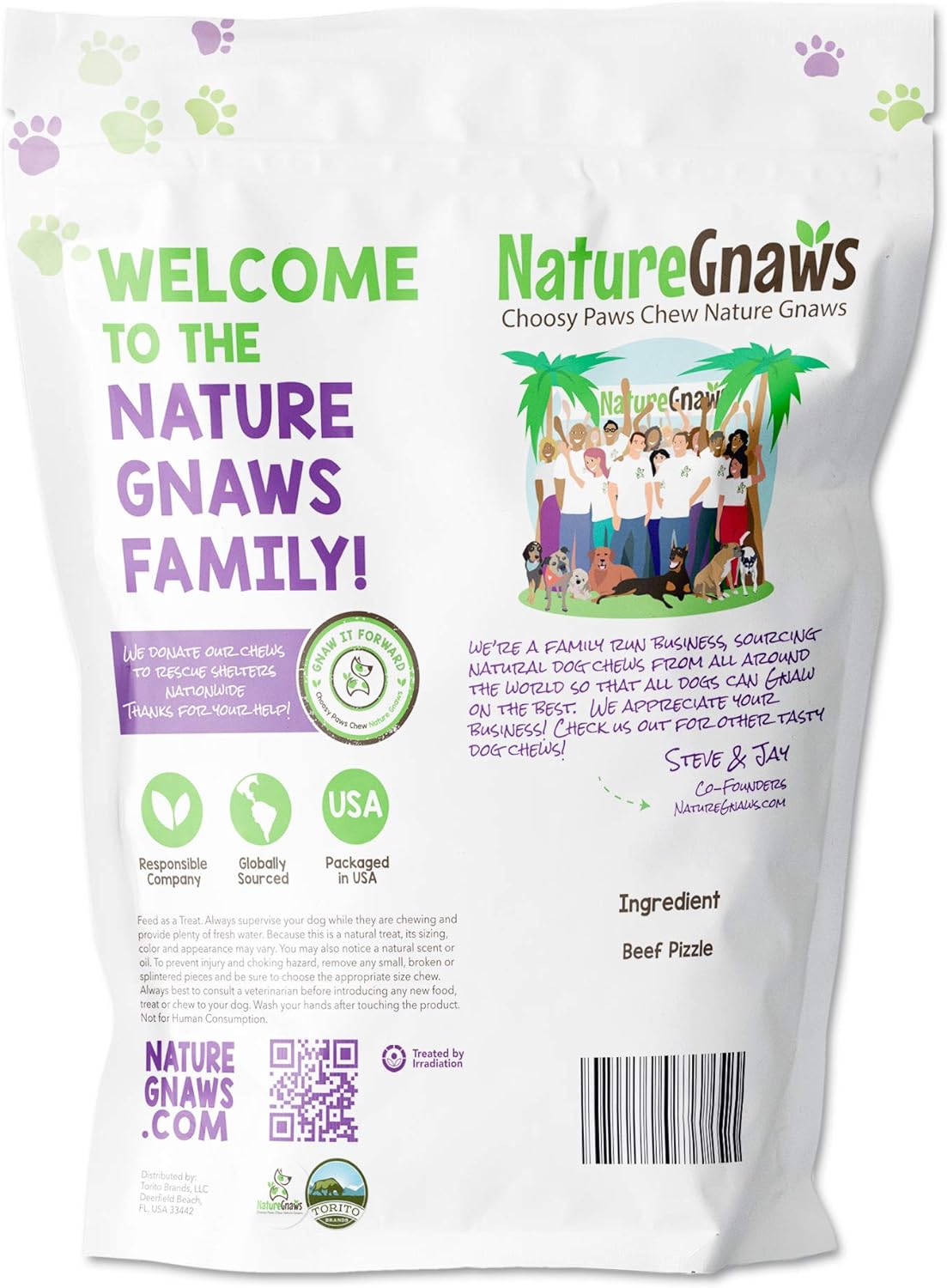 Nature Gnaws Beef Braid Dog Treat Chews, 1 lb.