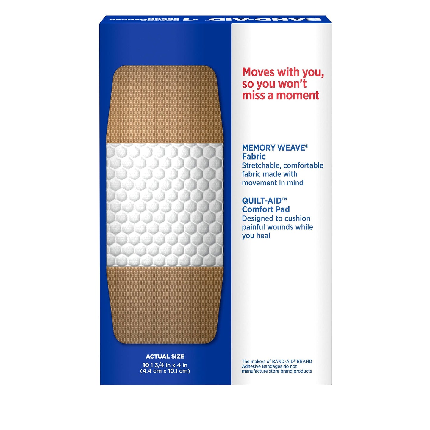 Band-Aid Brand Adhesive Bandages Flexible Fabric, Extra Large, 10 Count (Pack of 2)-UPStoxs