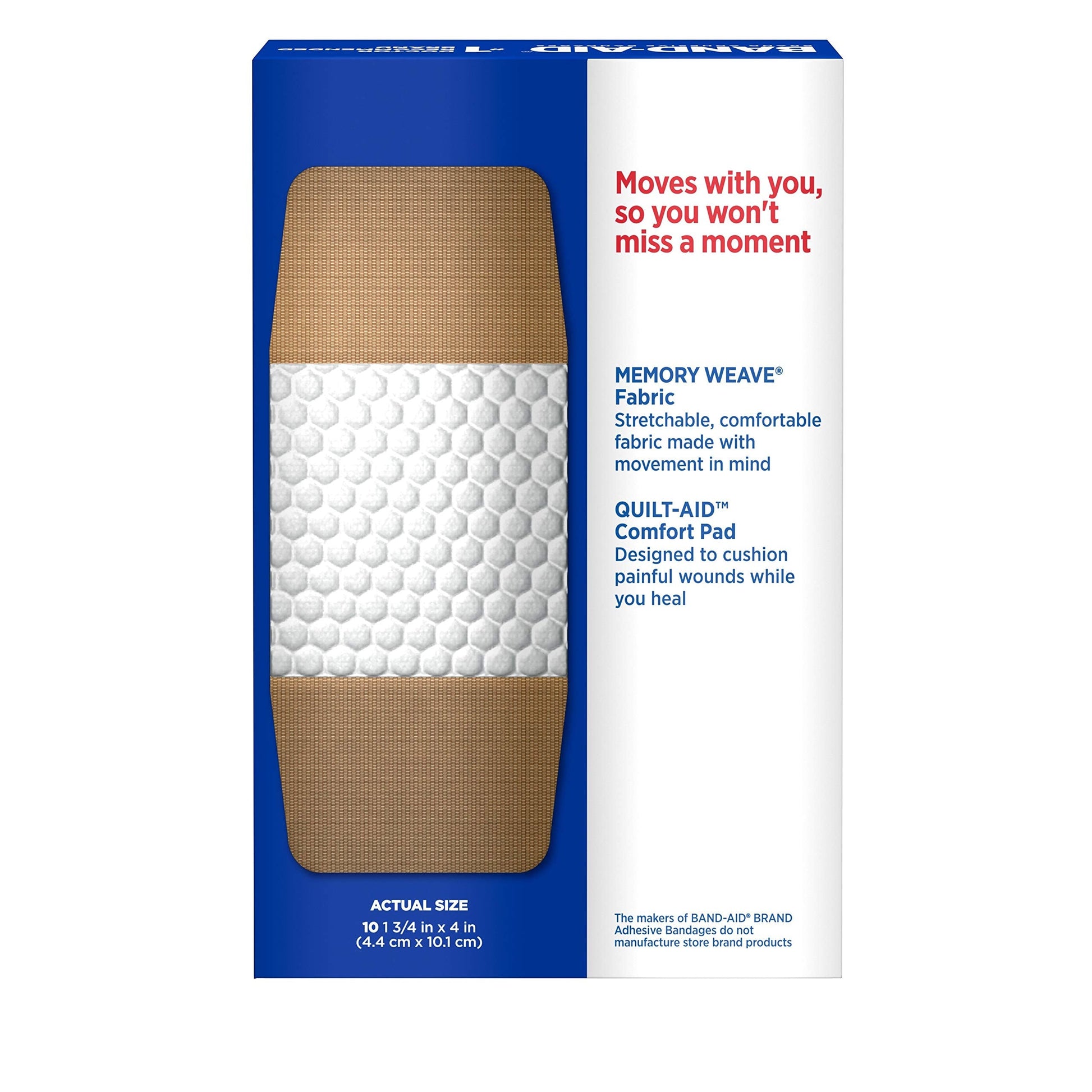 Band-Aid Brand Adhesive Bandages Flexible Fabric, Extra Large, 10 Count (Pack of 2)-UPStoxs