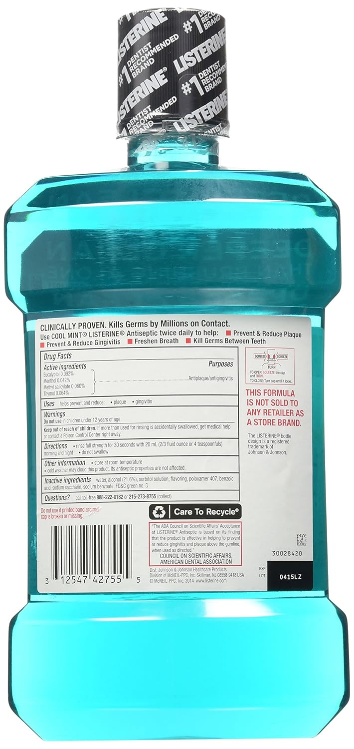 Listerine Cool Mint Antiseptic Mouthwash, 50.7 fl. oz., 2 pk.