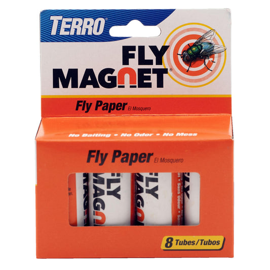 TERRO T518 Fly Magnet Sticky Fly Paper Fly Trap, 8 Count (Pack of 1)-UPStoxs