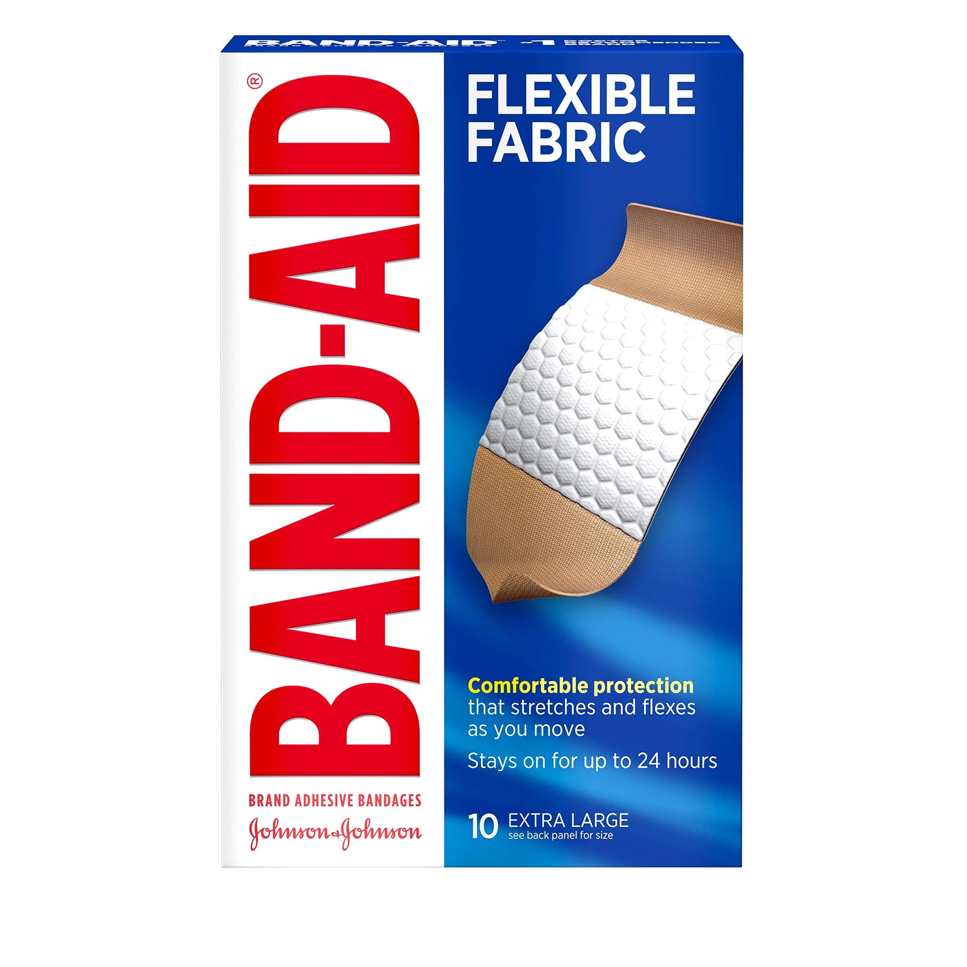 Band-Aid Brand Adhesive Bandages Flexible Fabric, Extra Large, 10 Count (Pack of 2)-UPStoxs