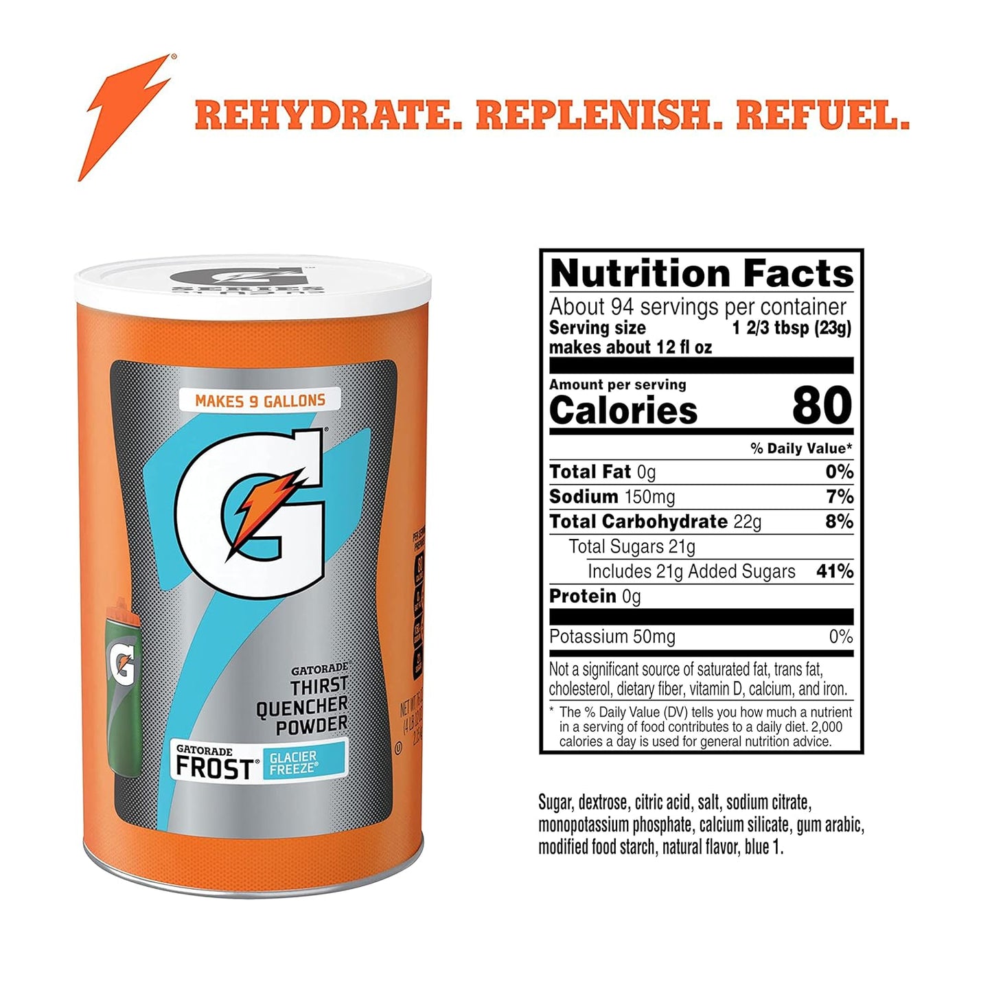 Gatorade Frost Thirst Quencher Powder, Glacier Freeze 76.5 oz.