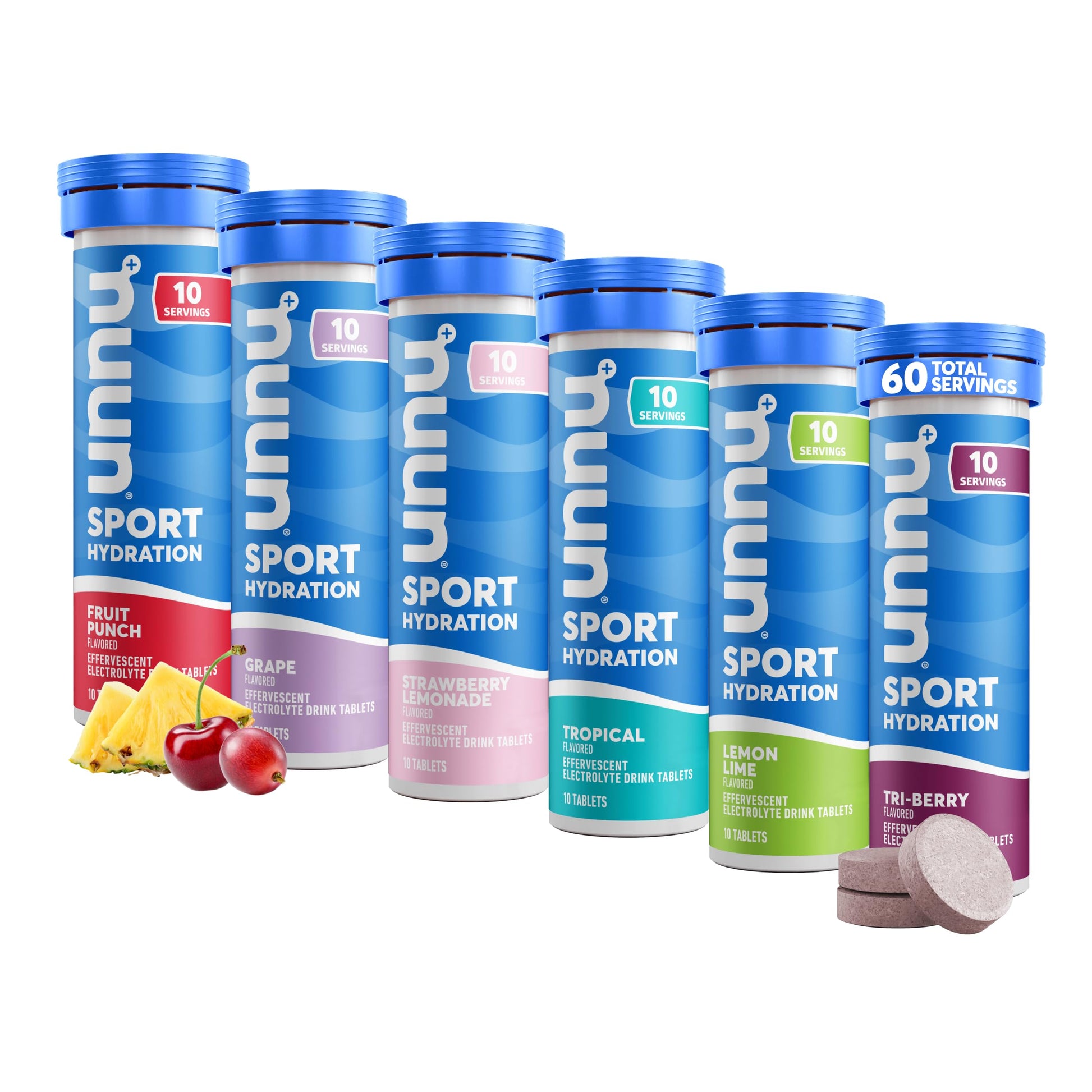 Nuun Sport: Electrolyte Drink Tablets, Pack, ( Servings), Variety, 6 Flavors, 10 Count (Pack of 6), 60 Count-UPStoxs