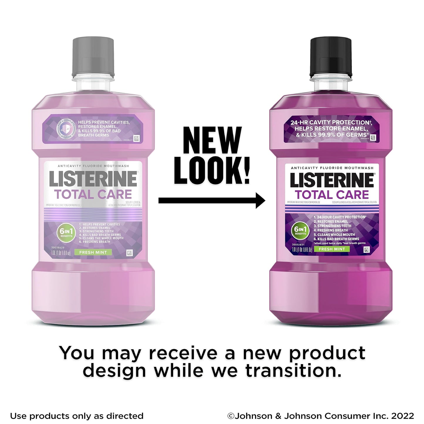 Listerine Total Care Anticavity Fluoride Mouthwash, 6 Benefits in 1 Oral Rinse Helps Kill 99% of Bad Breath Germs, Prevents Cavities, Strengthens Teeth, ADA-Accepted, Fresh Mint, 1 L-UPStoxs