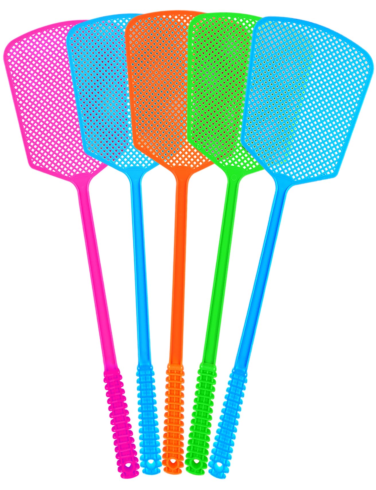 Fly Swatter,5 Pack Plastic Heavy Duty Manual Fly Killer, Long Handle Flyswatter, Large Bug Swatters That Work for Indoor and Outdoor-UPStoxs