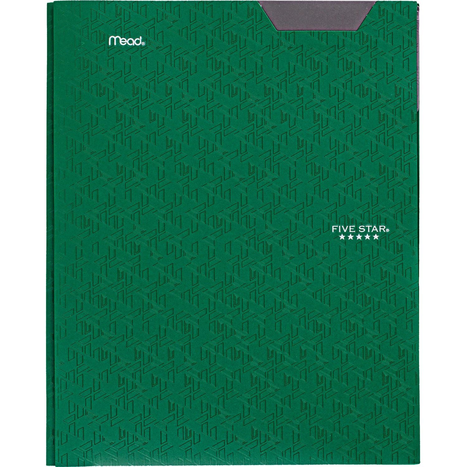 Five Star 2 Pocket Folder, Plastic Folder with Stay-Put Tabs and Prong Fasteners, Fits 3-Ring Binder, Holds 8-1/2" x 11" Paper, Writable Label, Forest Green (72111)-UPStoxs