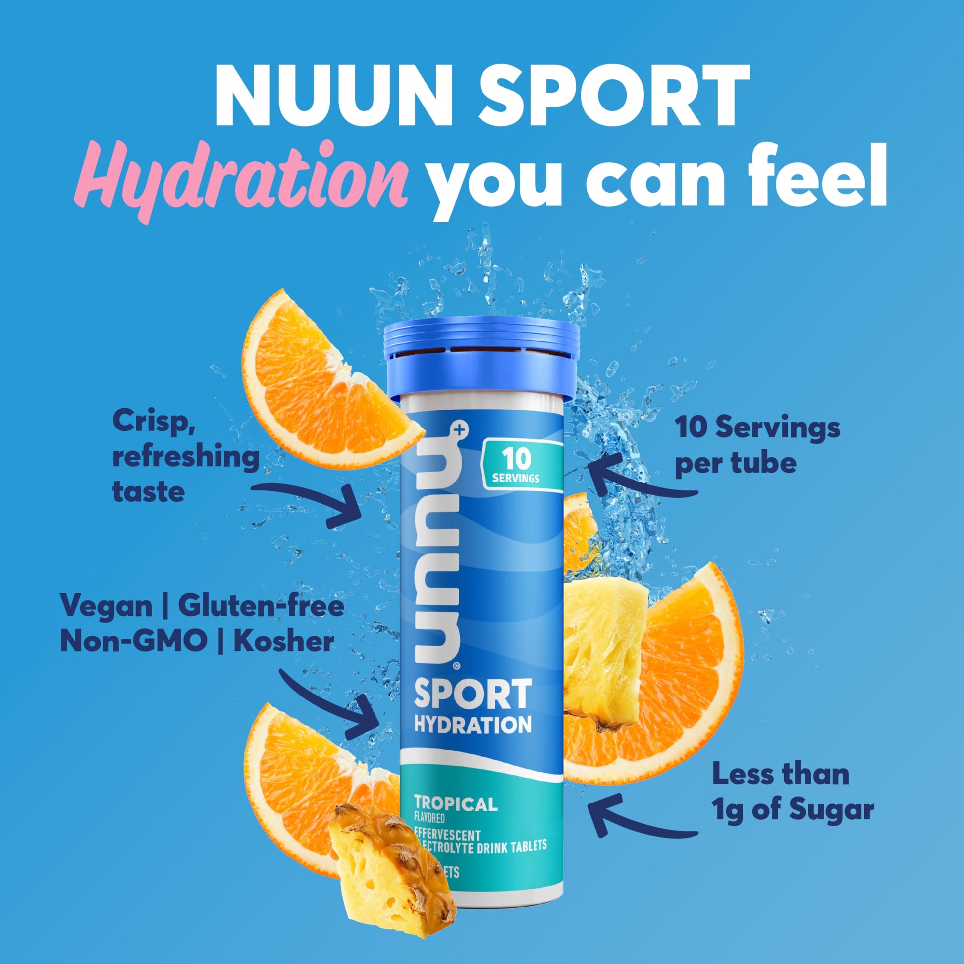 Nuun Sport: Electrolyte Drink Tablets, Pack, ( Servings), Variety, 6 Flavors, 10 Count (Pack of 6), 60 Count-UPStoxs