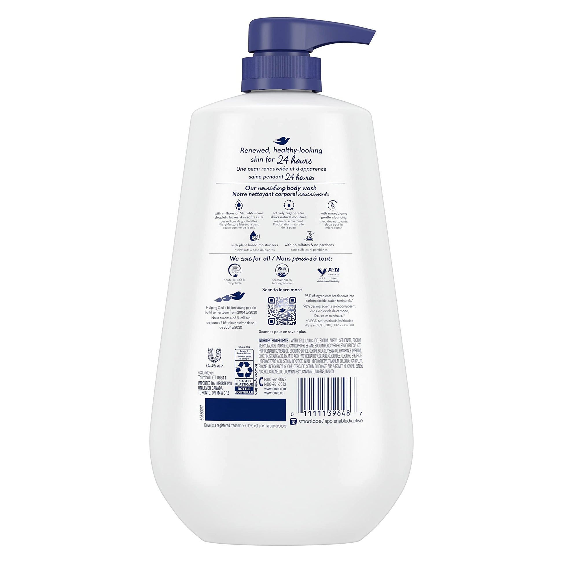 Dove Body Wash with Pump Deep Moisture For Dry Skin Moisturizing Skin Cleanser with 24hr Renewing MicroMoisture Nourishes The Driest Skin 30.6 oz-UPStoxs