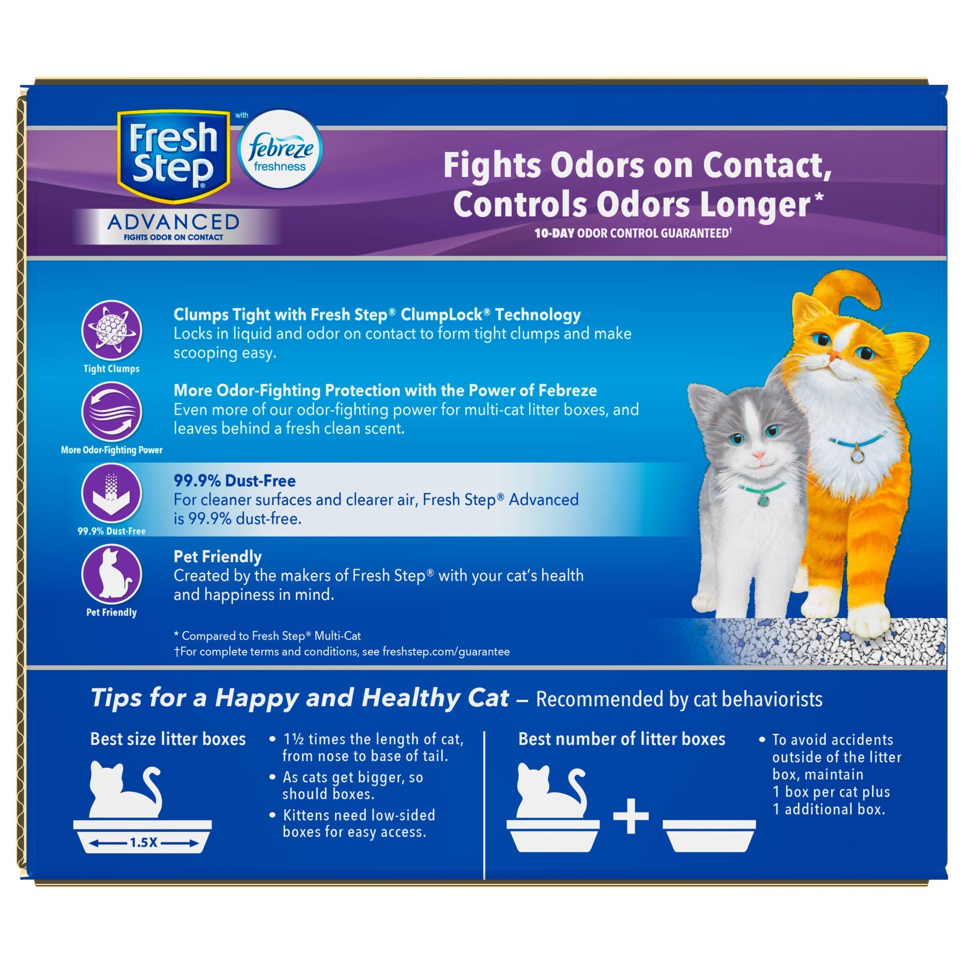 Fresh Step Clumping Cat Litter, Advanced, Multi-Cat Odor Control, Extra Large, 37 Pounds total (2 Pack of 18.5lb Boxes)-UPStoxs