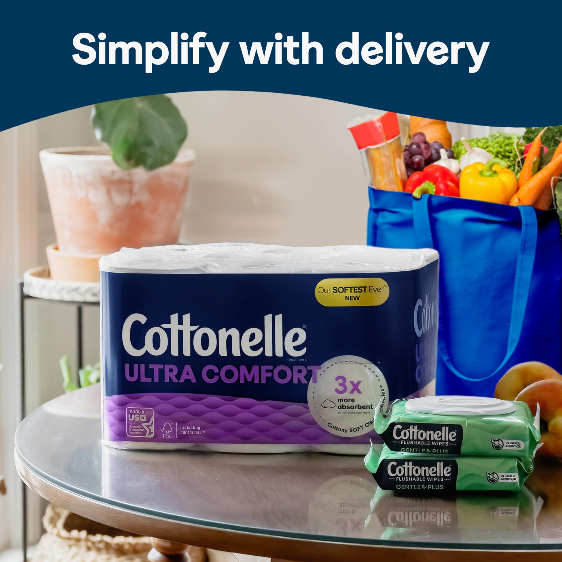 Cottonelle Ultra Comfort Toilet Paper with Cushiony CleaningRipples Texture, 32 Family Mega Rolls (32 Family Mega Rolls = 144 Regular Rolls) (8 Packs of 4), 296 Sheets per Roll, Packaging May Vary-UPStoxs