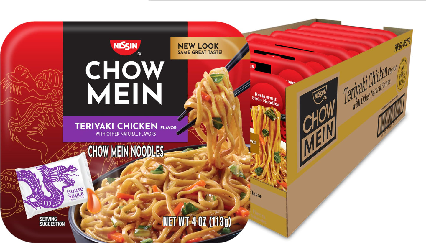 Nissin Chow Mein Teriyaki, Chicken, 4 Ounce (Pack of 8)-UPStoxs