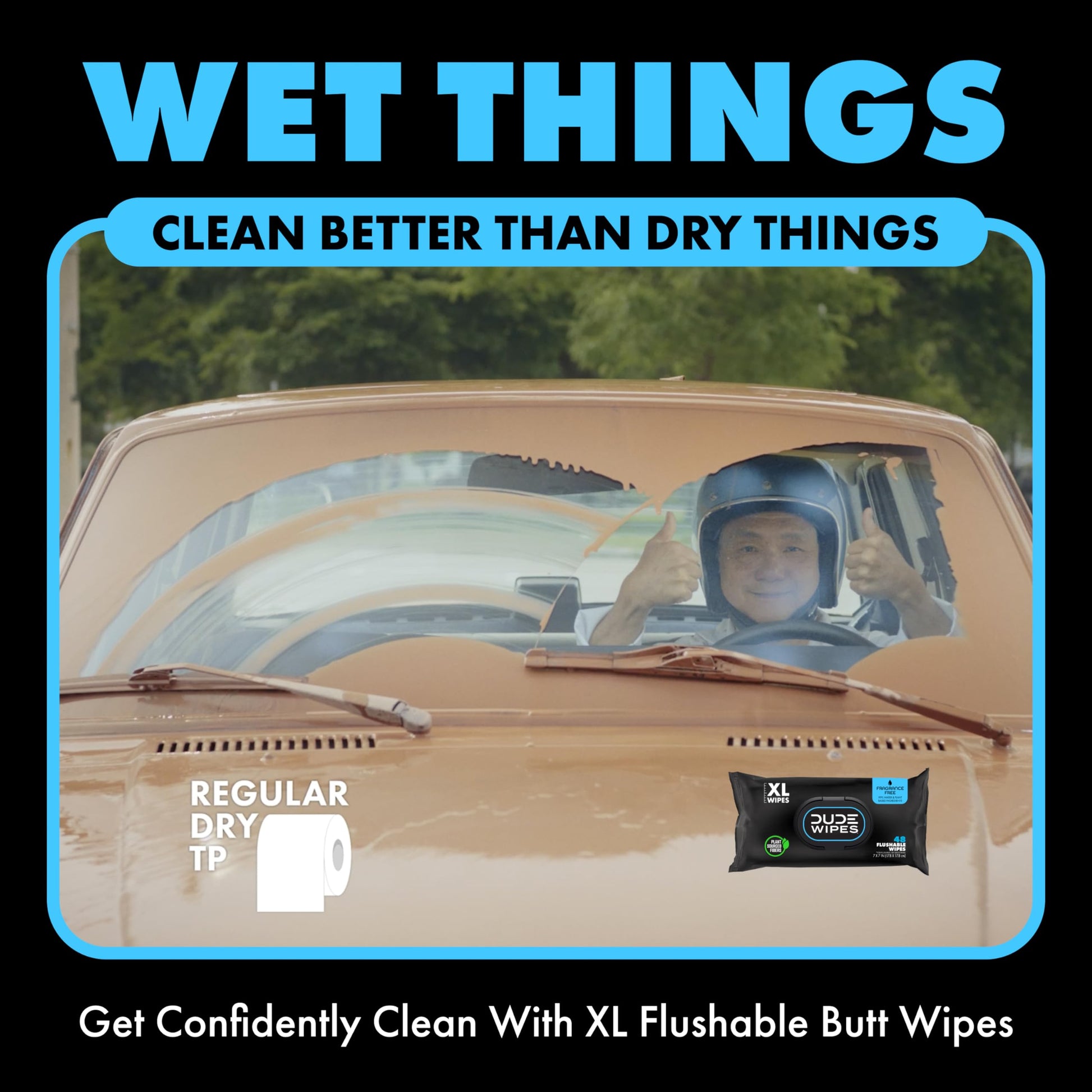 DUDE Wipes - Flushable Wipes - 6 Pack, 288 Wipes - Unscented Extra-Large Adult Wet Wipes - Vitamin-E & Aloe - Septic and Sewer Safe-UPStoxs