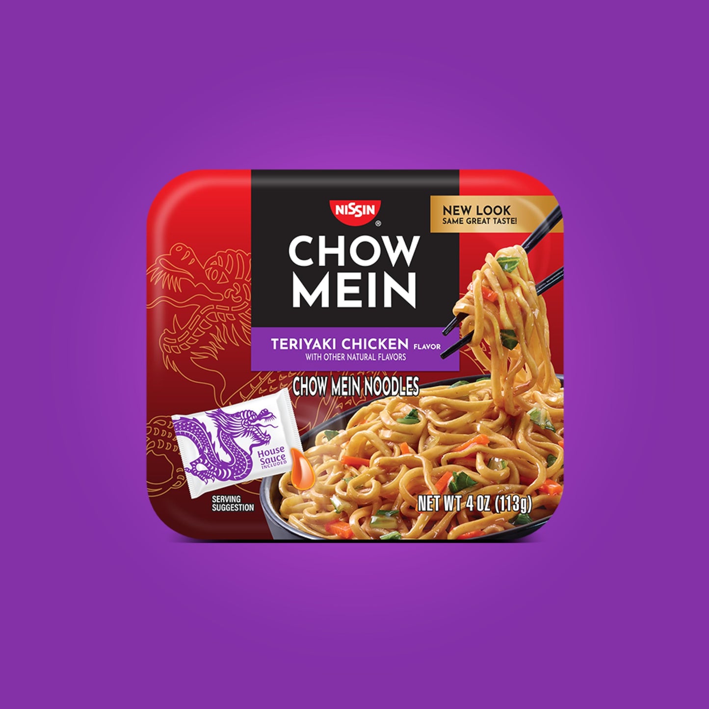 Nissin Chow Mein Teriyaki, Chicken, 4 Ounce (Pack of 8)-UPStoxs