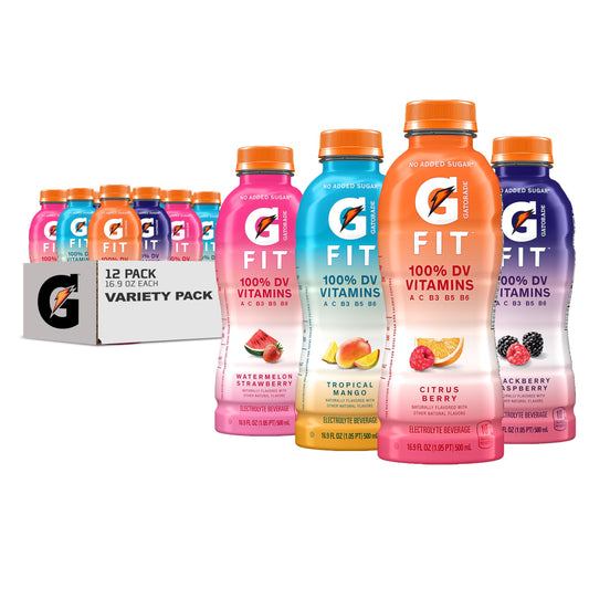 Gatorade Fit Electrolyte Beverage, Healthy Real Hydration, New 2.0 4 Flavor Variety Pack, 16.9.oz Bottles (12 Pack)-UPStoxs