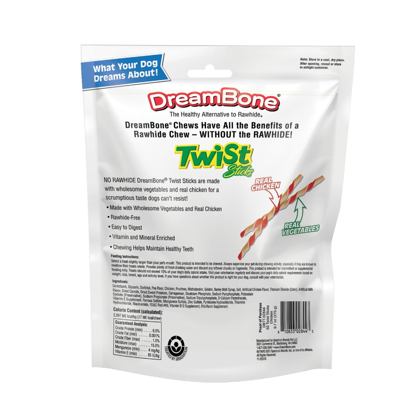 DreamBone Twist Sticks, Treat Your Dog to a Chew Made with Real Chicken and Vegetables-UPStoxs