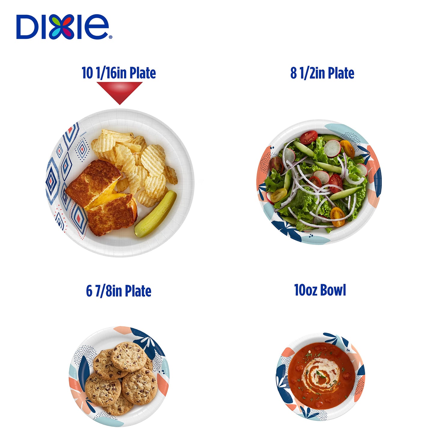 Dixie Large Paper Plates, 10 Inch, 204 Count, 2X Stronger*, Microwave-Safe, Soak-Proof, Cut Resistant, Disposable Plates For Everyday Breakfast, Lunch, & Dinner Meals-UPStoxs