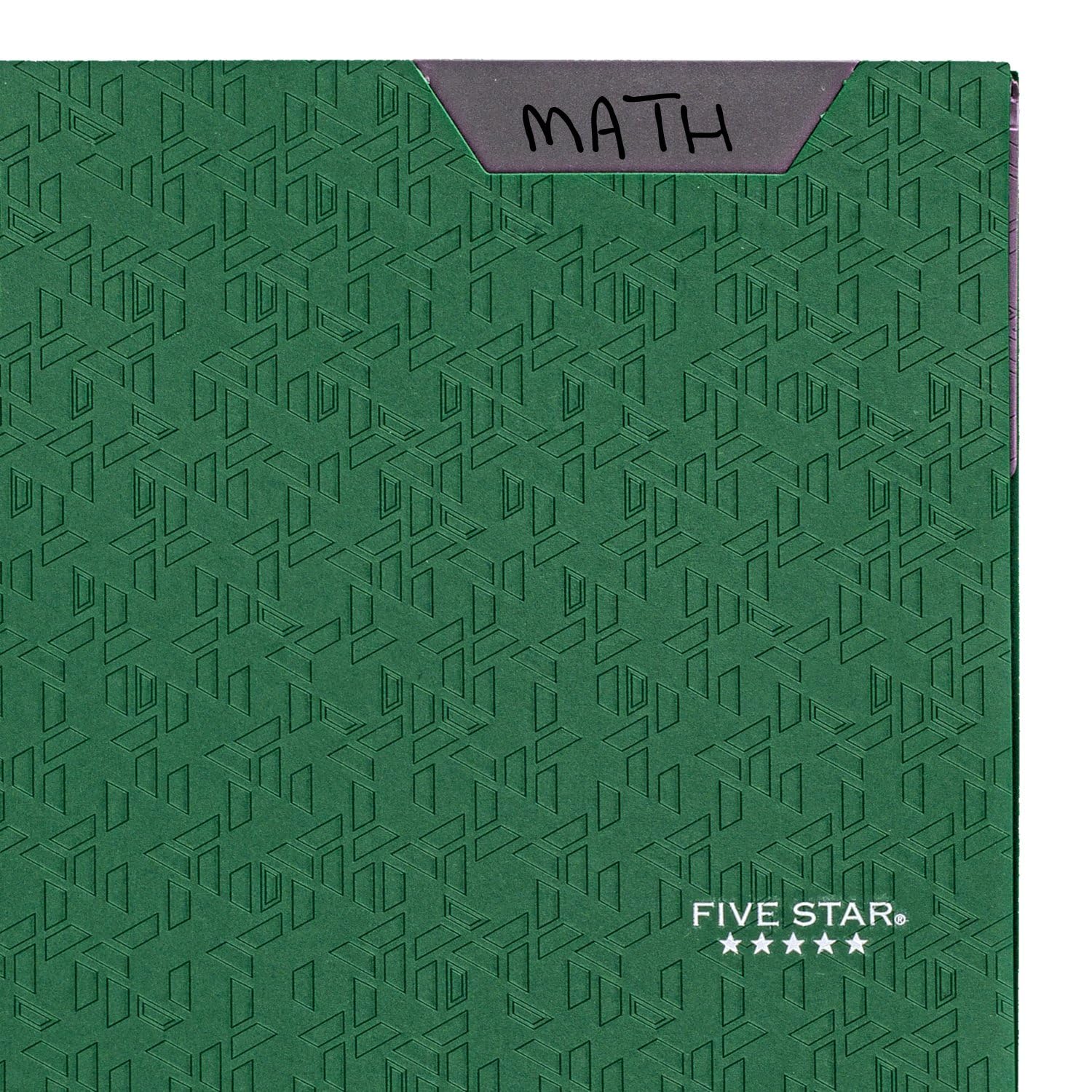 Five Star 2 Pocket Folder, Plastic Folder with Stay-Put Tabs and Prong Fasteners, Fits 3-Ring Binder, Holds 8-1/2" x 11" Paper, Writable Label, Forest Green (72111)-UPStoxs