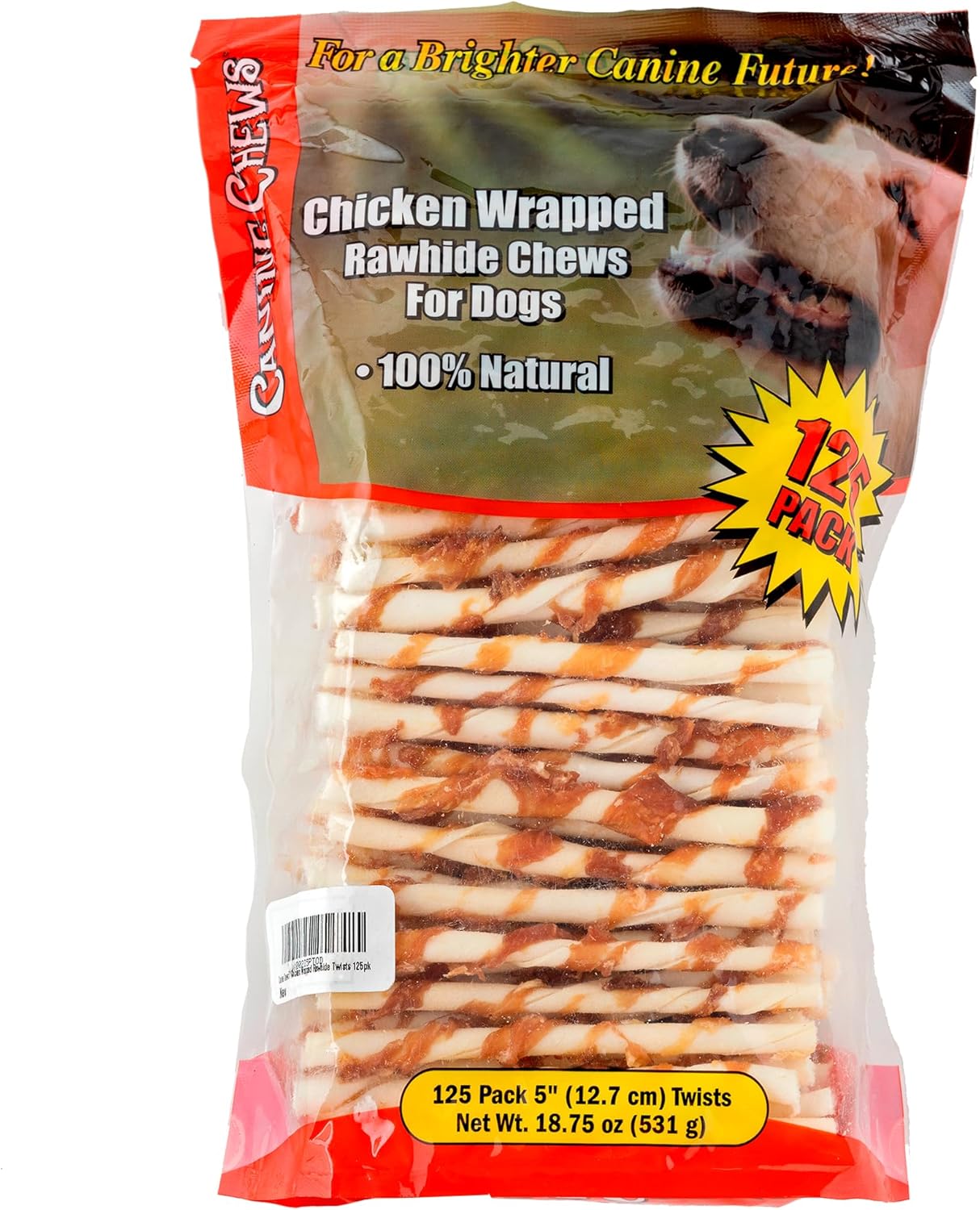 Canine Chews Chicken-Wrapped Rawhide Chews for Dogs 125 ct.