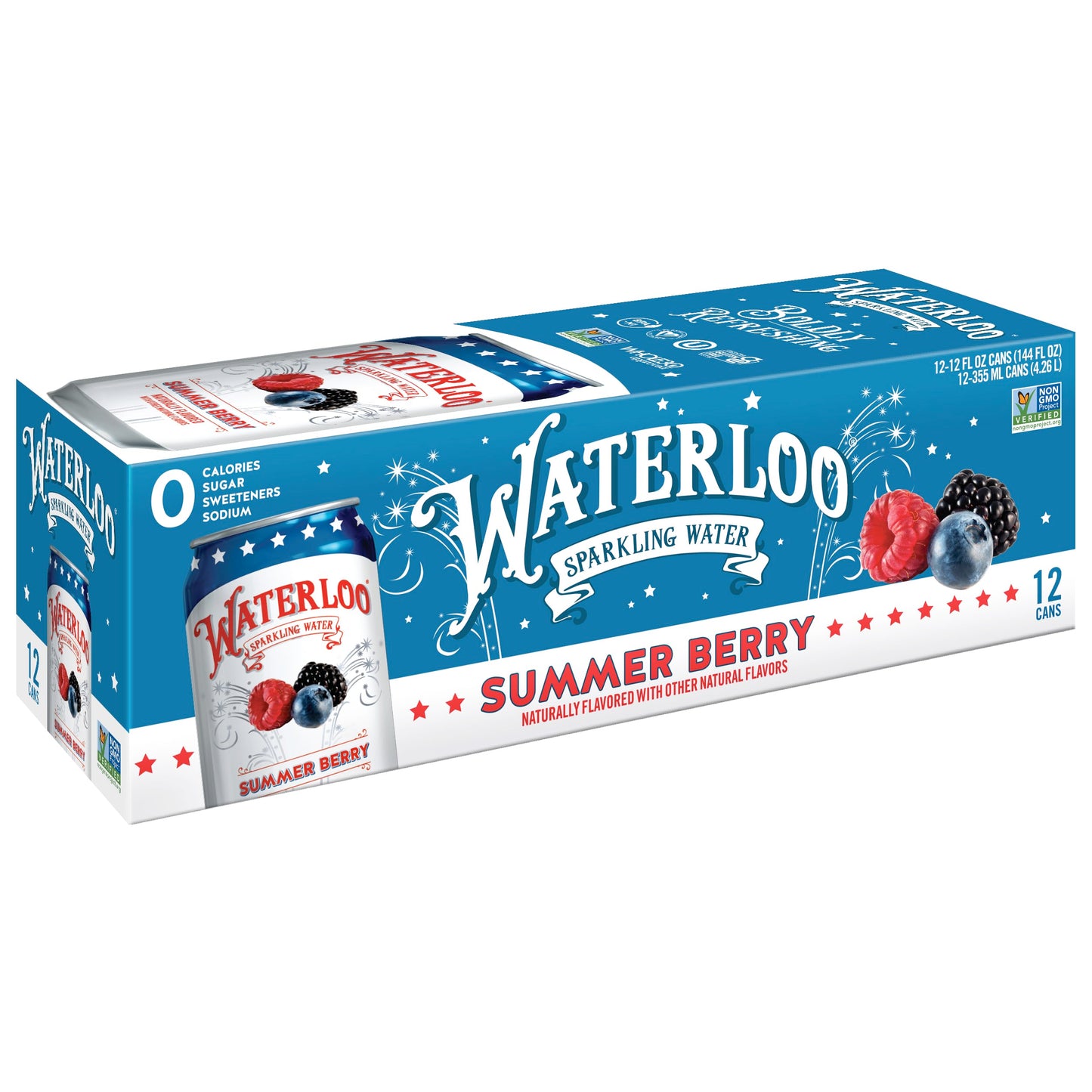 Waterloo Sparkling Water, Summer Berry Naturally Flavored, 12 Fl Oz Cans (Pack of 12) – Zero Calories and Zero Sugar or Sweeteners of Any Kind-UPStoxs