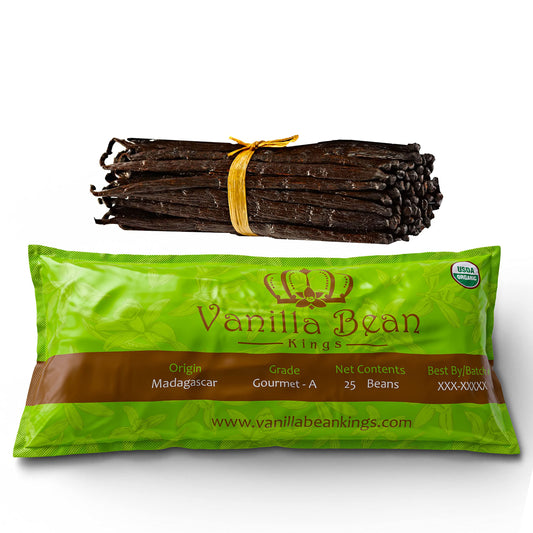 25 Organic Madagascar Vanilla Beans. Whole Grade A Vanilla Pods for Vanilla Extract and Baking-UPStoxs