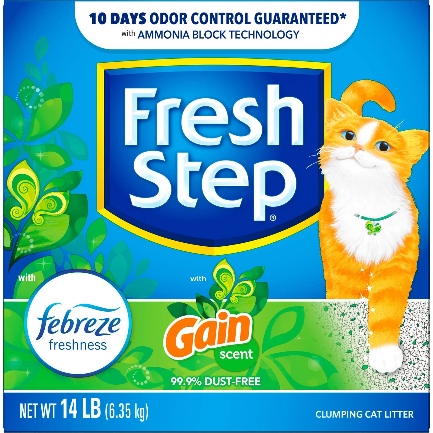 Fresh Step Clumping Cat Litter with Febreze Gain Scent, Activated Charcoal for Odor Control, 14 Pounds-UPStoxs