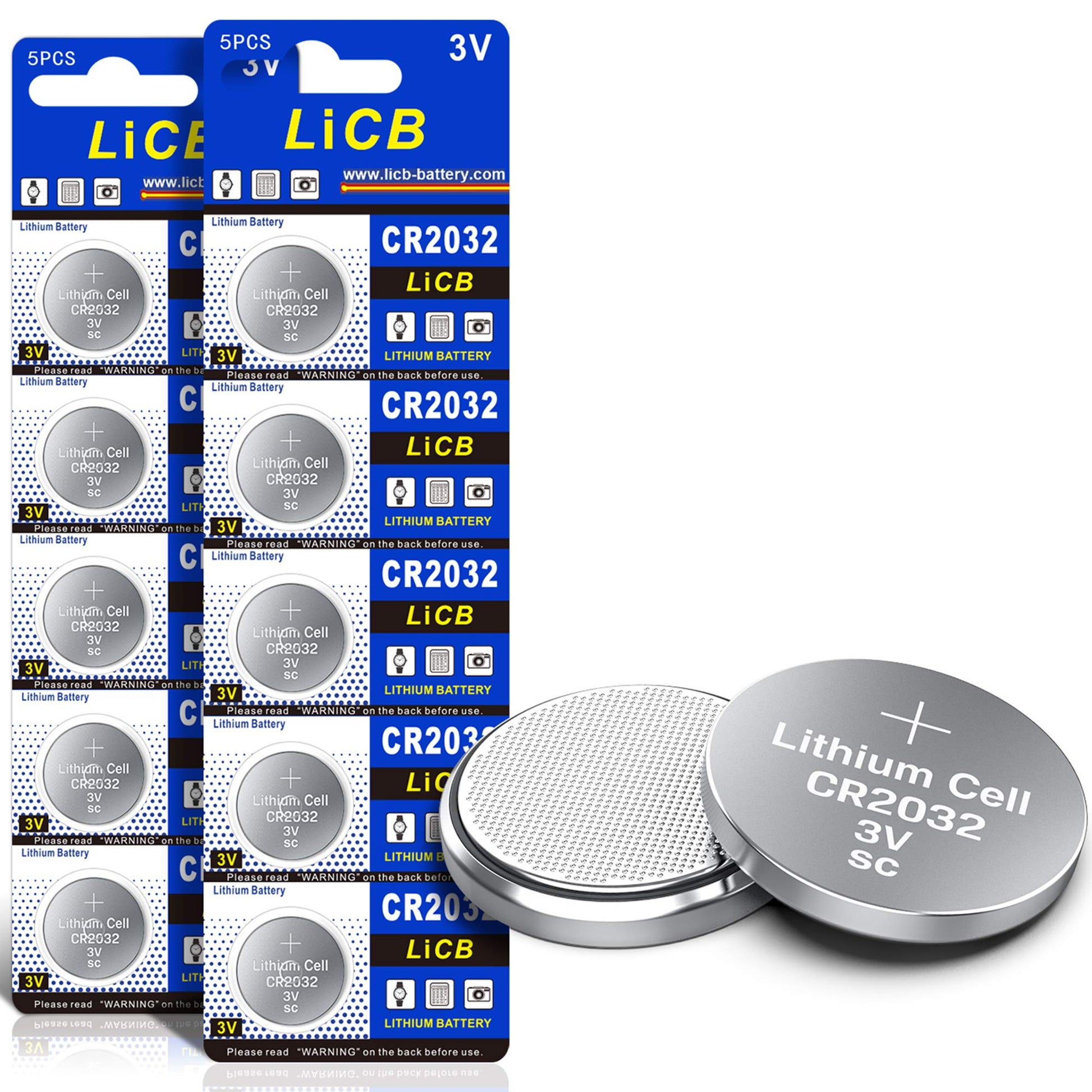 LiCB CR2032 3V Lithium Battery(10-Pack)-UPStoxs