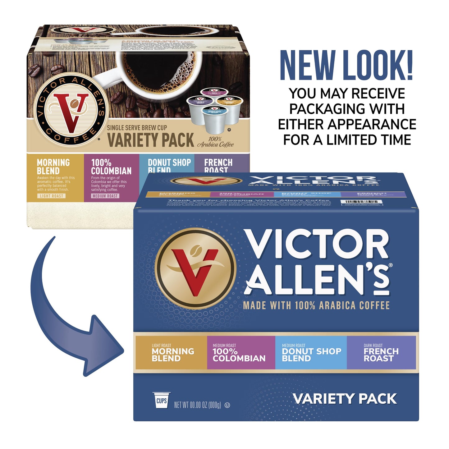 Victor Allen's Coffee Variety Pack (Morning Blend, 100% Colombian, Donut Shop Blend, and French Roast), 42 Count, Single Serve Coffee Pods for Keurig K-Cup Brewers-UPStoxs