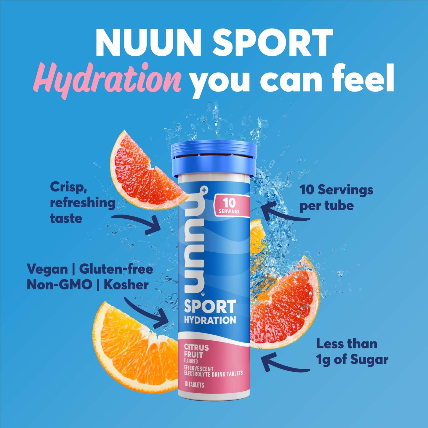 Nuun Sport: Electrolyte Drink Tablets, Pack, ( Servings), Variety, 6 Flavors, 10 Count (Pack of 6), 60 Count-UPStoxs