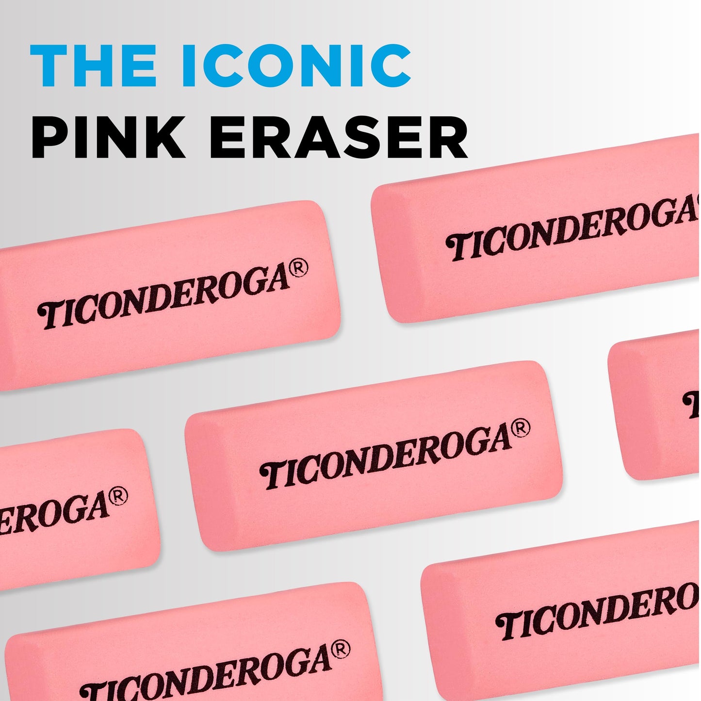 Ticonderoga Wedge Erasers, Pink, 3 Count-UPStoxs