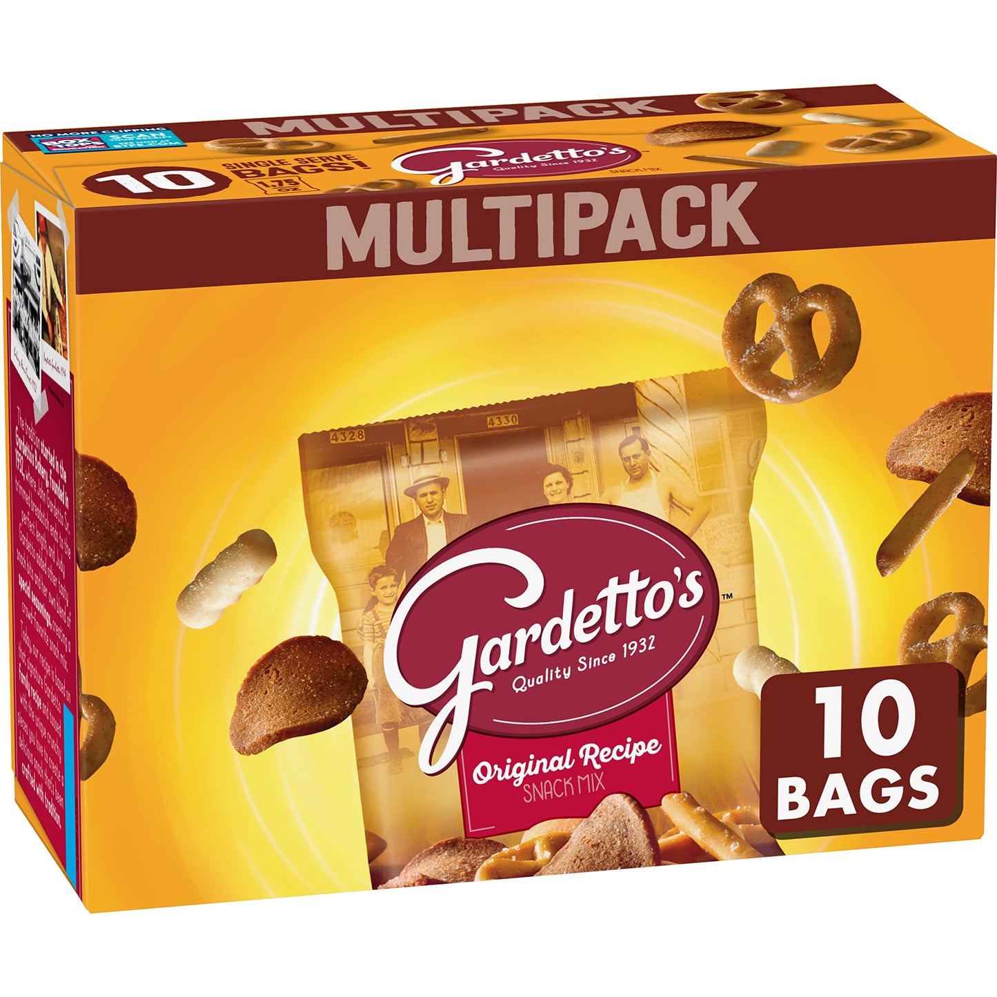 Gardetto's Snack Mix, Original Recipe, Multipack Snack Bags, 1.75 oz, Kids Snacks, Back to School Snacks, 10 ct-UPStoxs