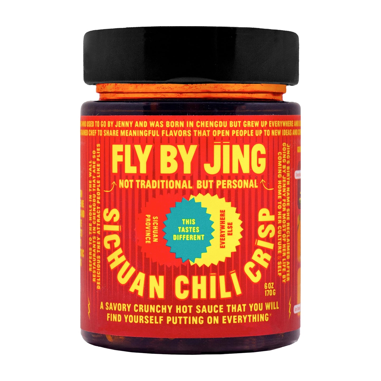 FLYBYJING Sichuan Chili Crisp - Premium Spicy Savory All-Natural Vegan Chili Oil - Crunchy Hot Sauce, Good on Everything, Sugar Free - 6oz (Pack of 1)-UPStoxs