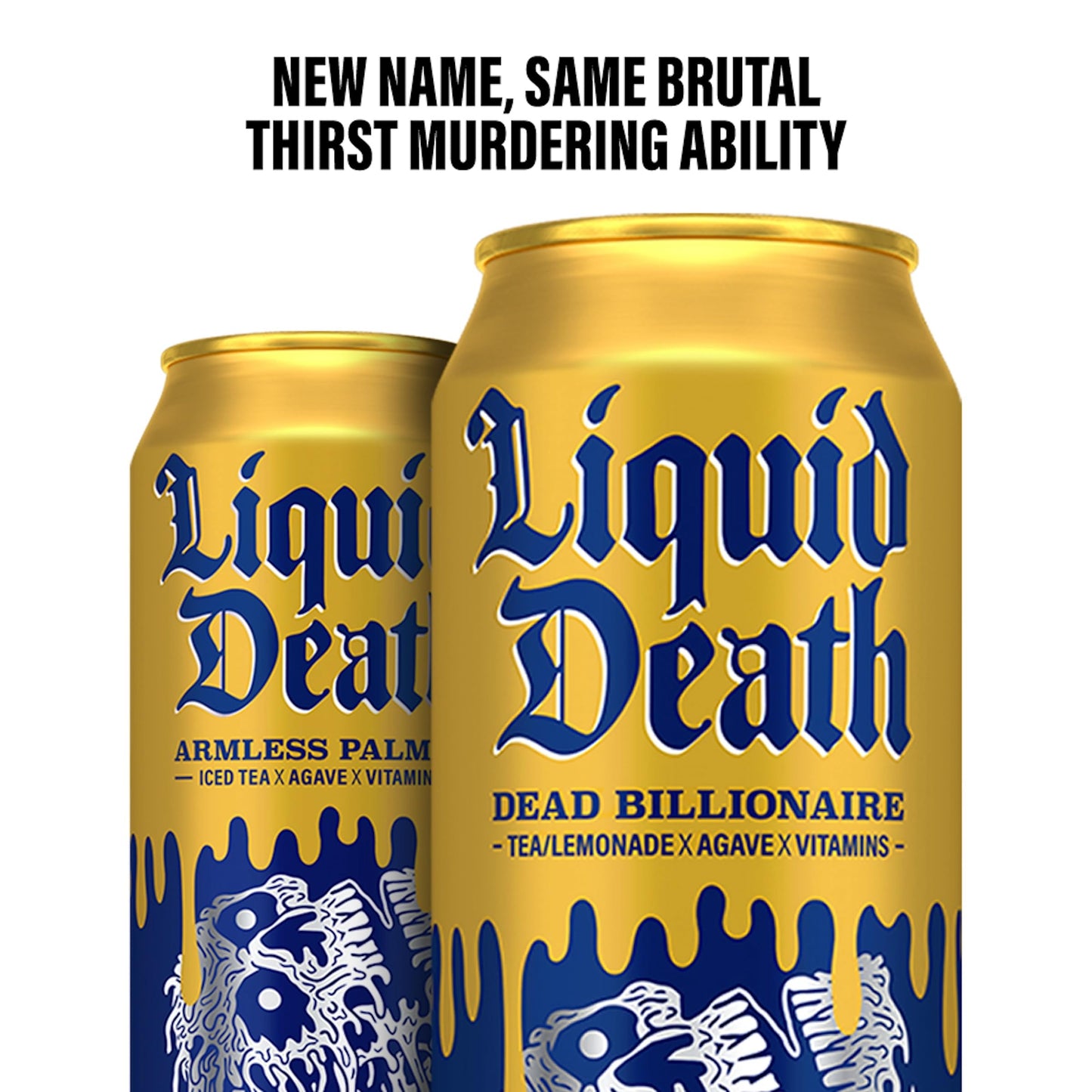 Liquid Death, Dead Billionaire Iced Tea, 8-Pack (King Size 19.2oz Cans), Half Lemonade Half Black Tea Sweetened With Real Agave, B12 & B6 Vitamins, Low Calorie & Low Sugar-UPStoxs