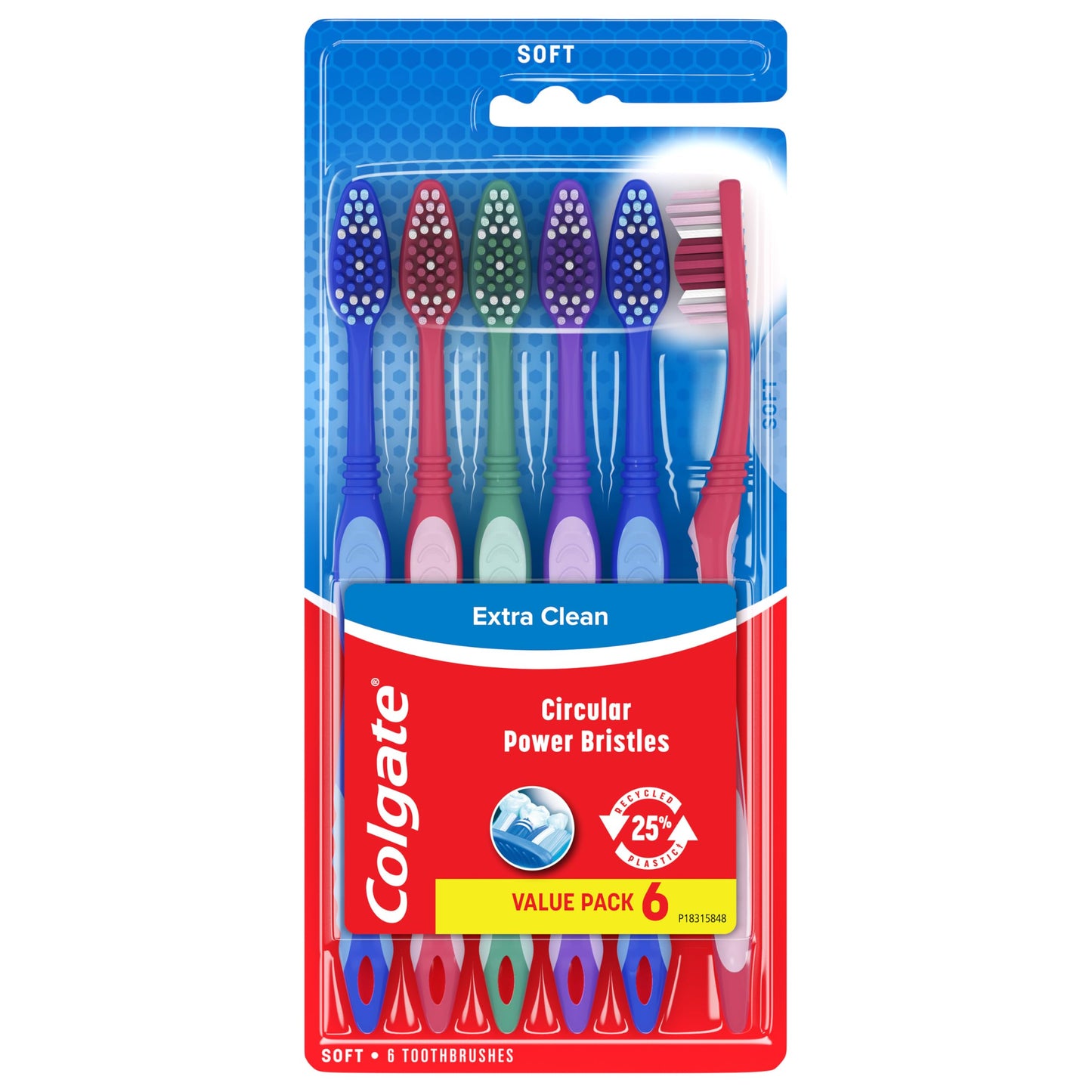 Colgate Extra Clean Toothbrush, Soft Toothbrush for Adults Packaging May Vary, 6 Count-UPStoxs