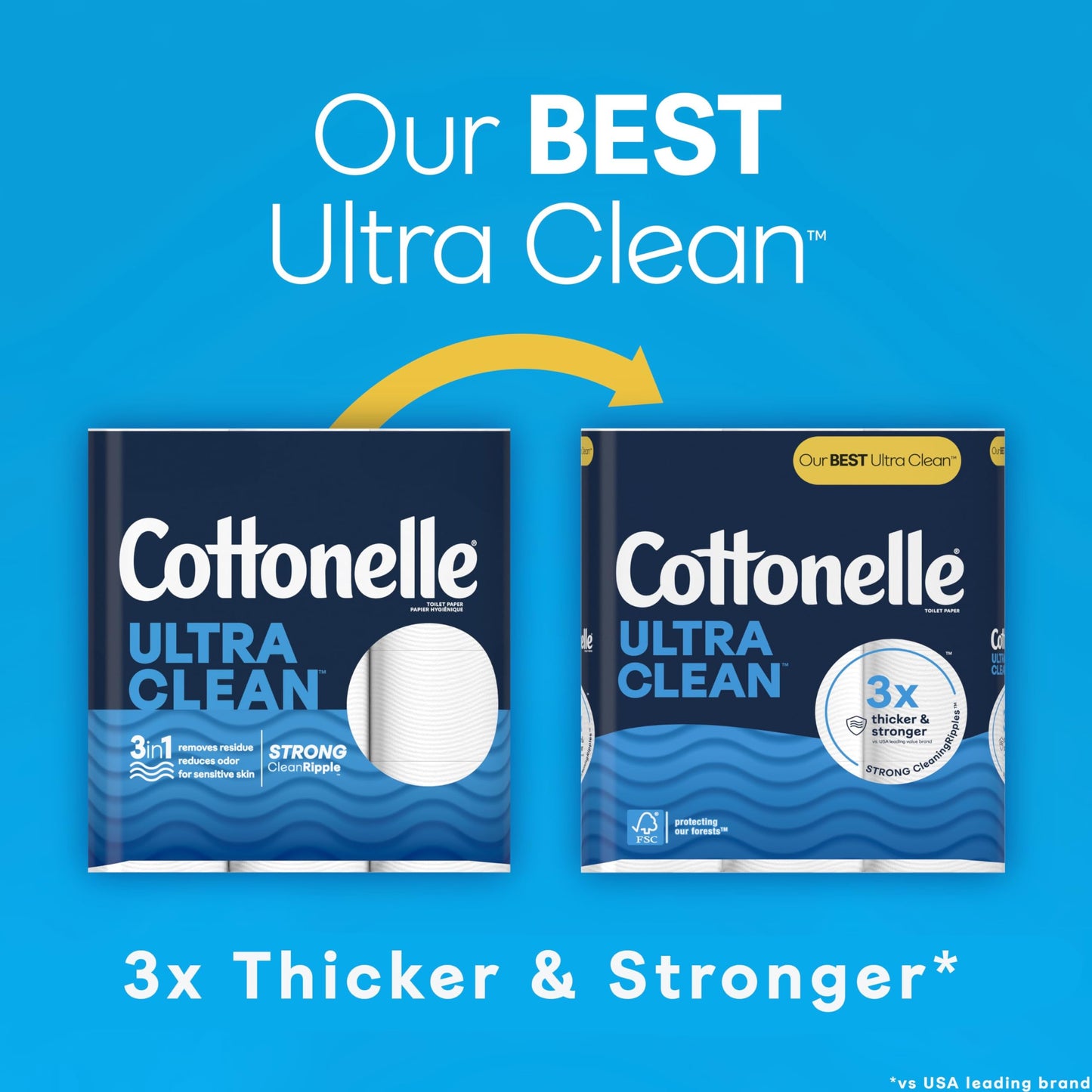 Cottonelle Ultra Clean Toilet Paper with Active CleaningRipples Texture, 24 Family Mega Rolls (24 Family Mega Rolls = 132 Regular Rolls) (4 Packs of 6), 353 Sheets Per Roll, Packaging May Vary-UPStoxs