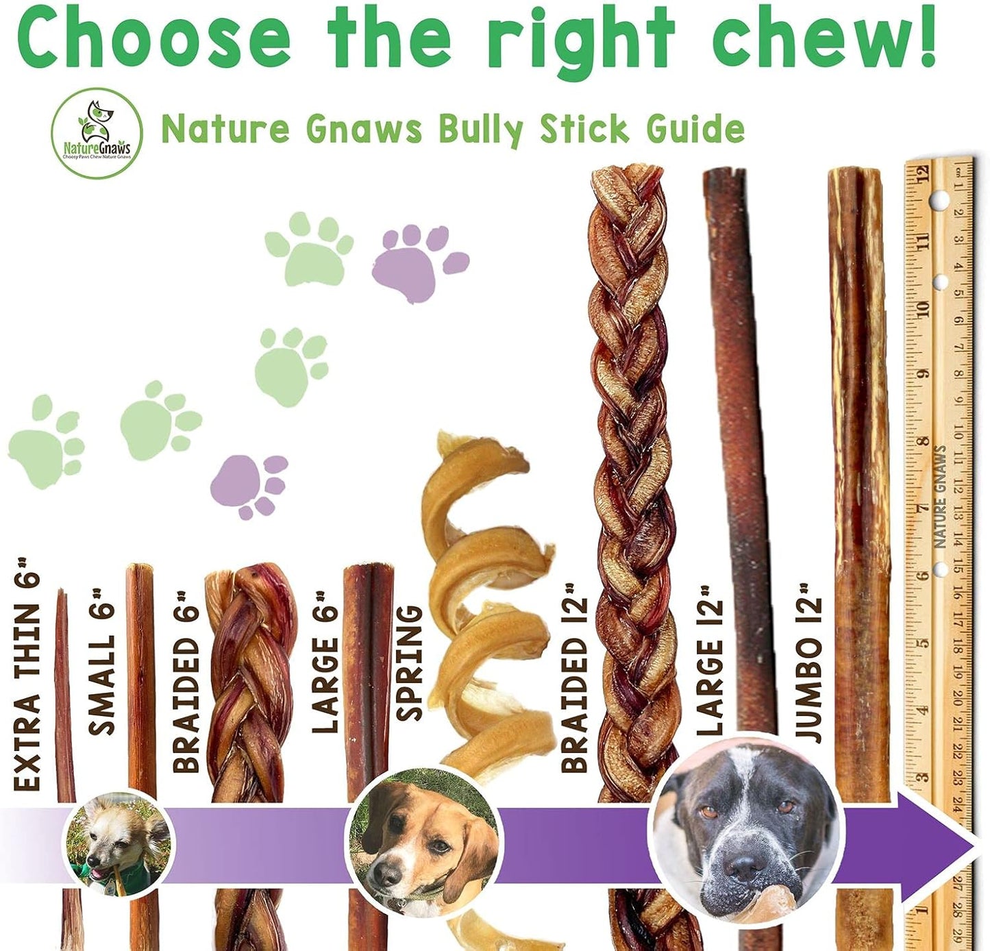 Nature Gnaws Beef Braid Dog Treat Chews, 1 lb.