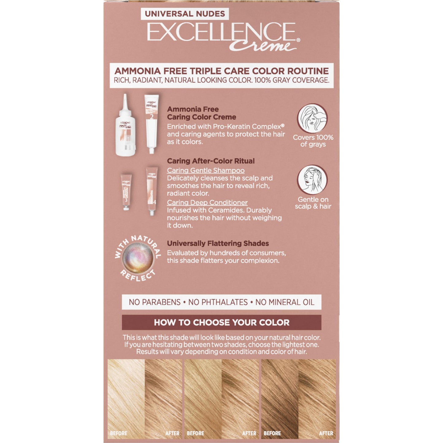 L'Oreal Paris Excellence Universal Nudes Permanent Hair Color, Ammonia Free Hair Dye for Gray Hair Coverage, 9N Natural Light Blonde, 1 Hair Dye Kit-UPStoxs