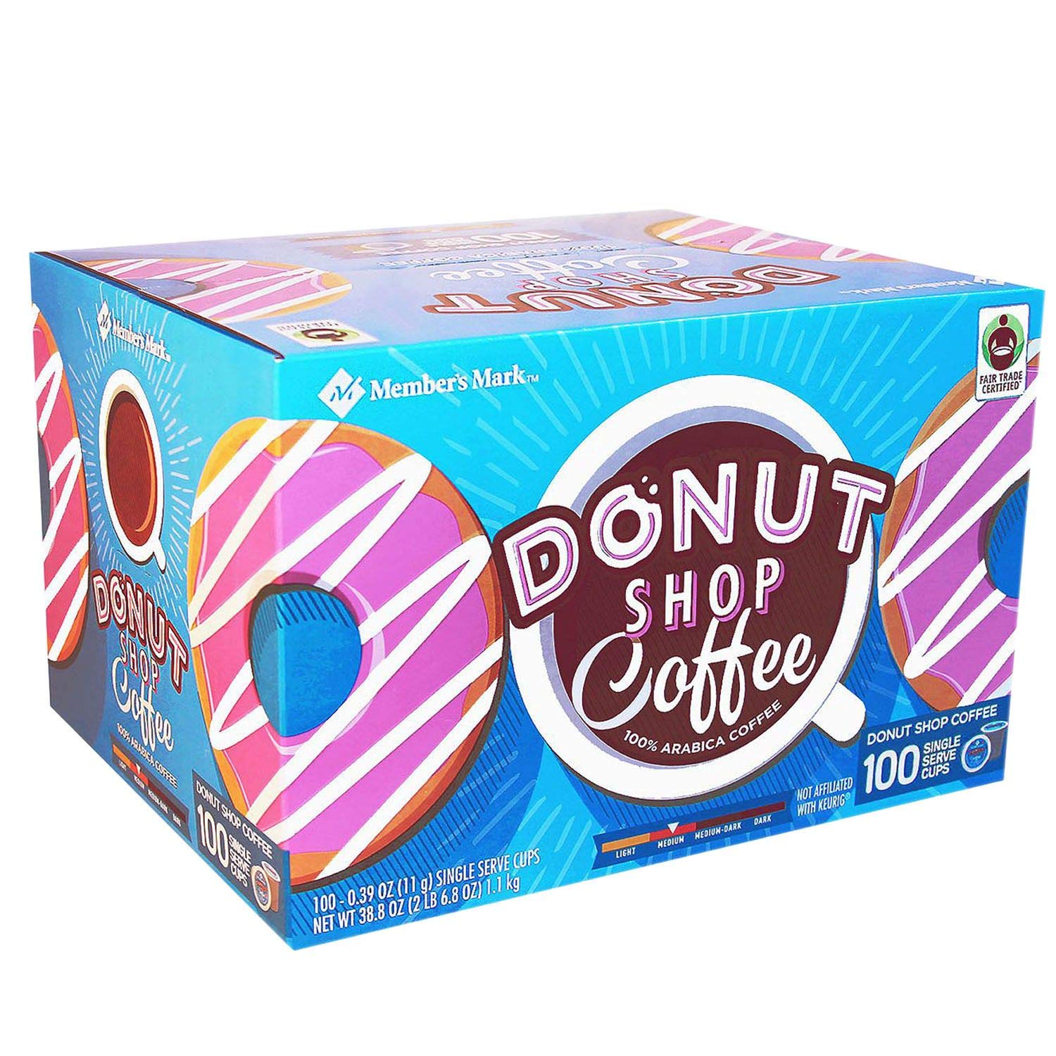 Member’s Mark Donut Shop Medium Roast Coffee Pods, 100 ct.-UPStoxs