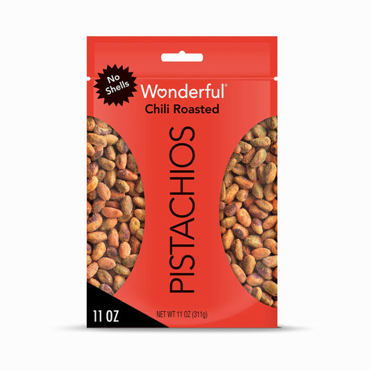 Wonderful Pistachios No Shells, Chili Roasted Nuts, 11 Ounce Resealable Bag, Protein Snacks, Gluten Free, Healthy Snacks for Adults-UPStoxs