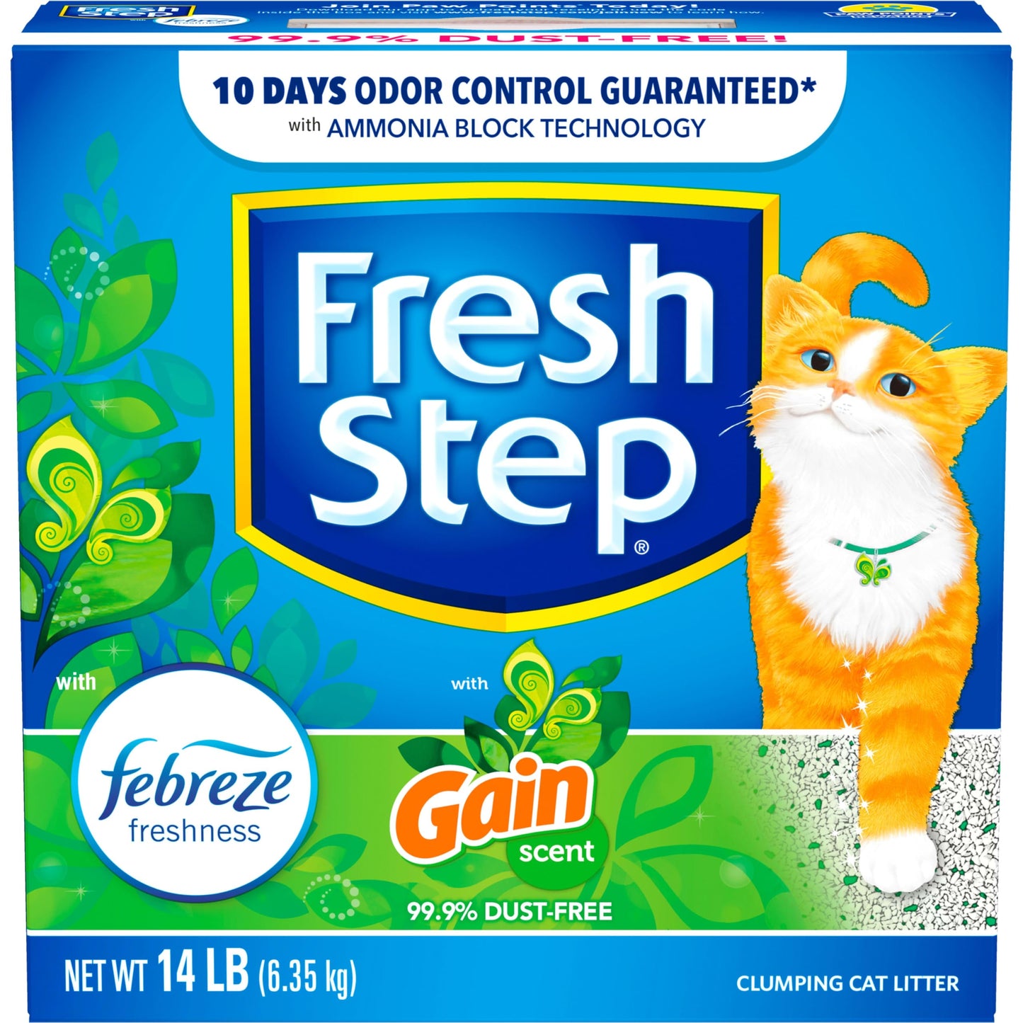 Fresh Step Clumping Cat Litter with Febreze Gain Scent, Activated Charcoal for Odor Control, 14 Pounds-UPStoxs