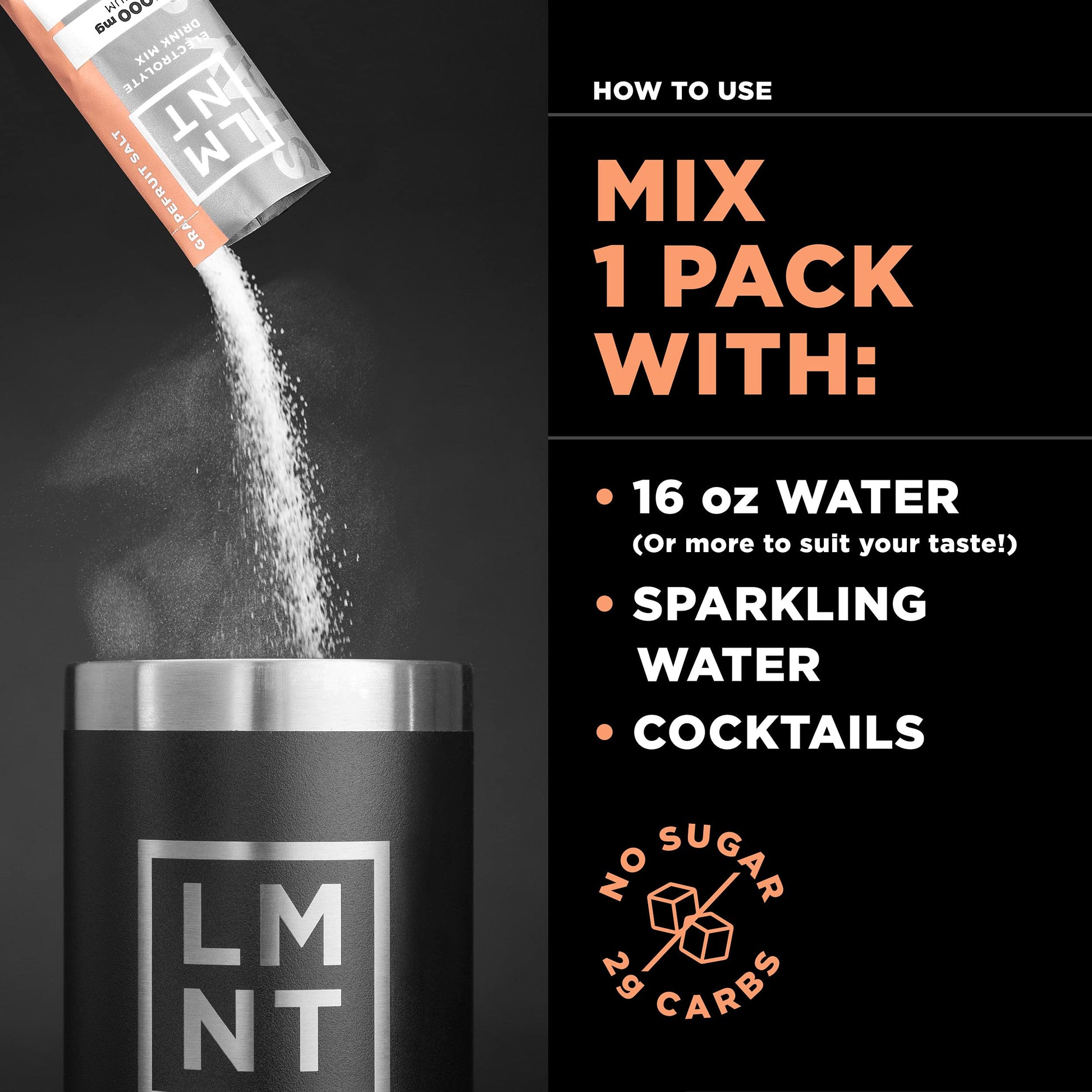 LMNT Zero Sugar Electrolytes - Grapefruit Salt | Drink Mix | 30 Count-UPStoxs