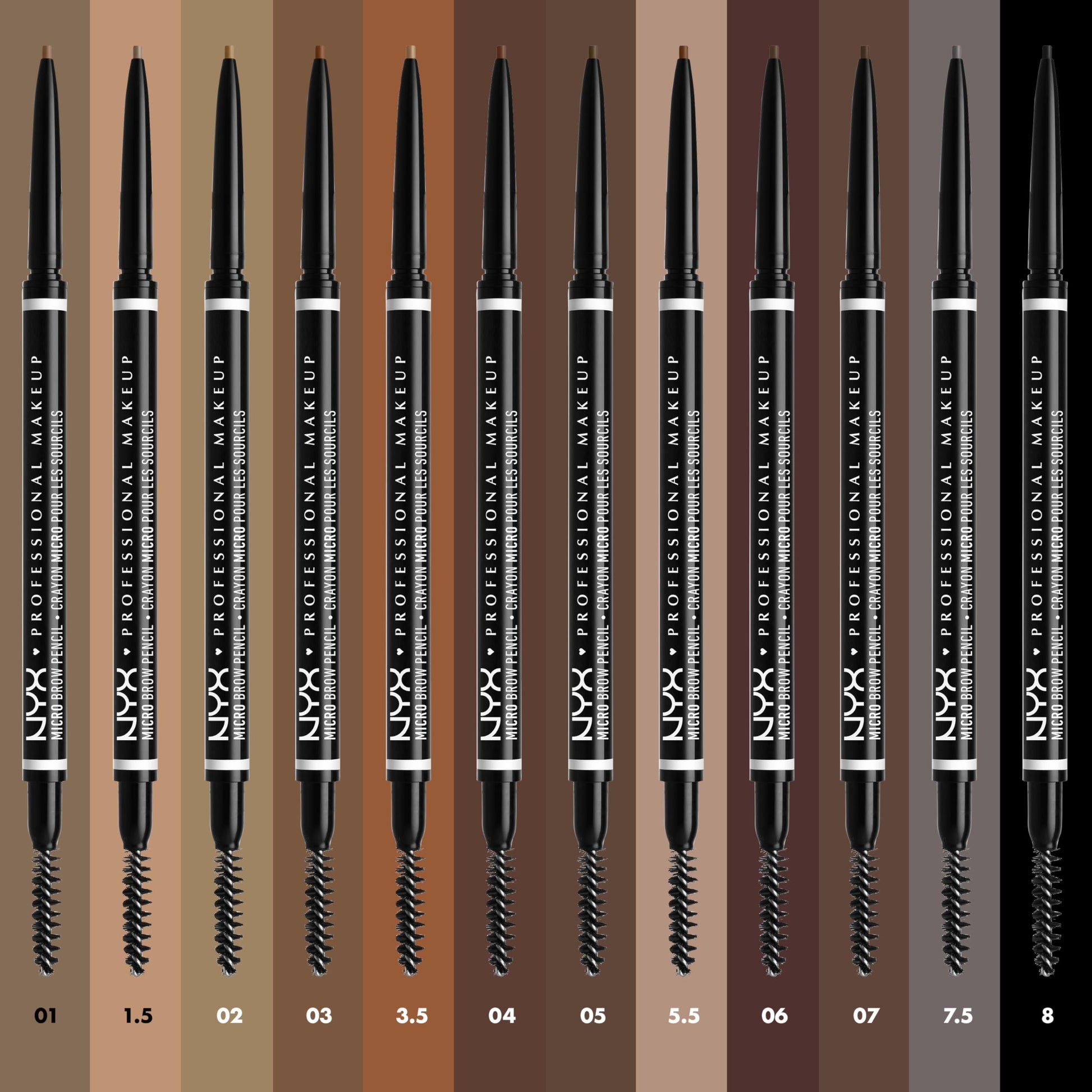 NYX PROFESSIONAL MAKEUP Micro Brow Pencil, Eyebrow Pencil - Black-UPStoxs