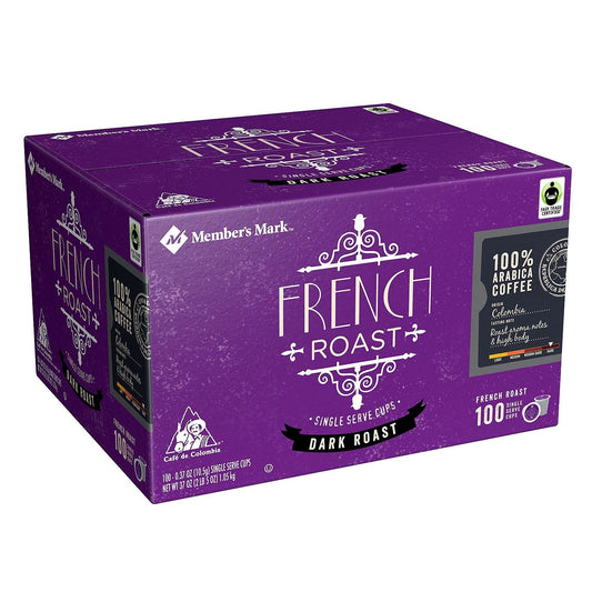 Member's Mark Dark Roast Coffee Pods, French, 100 ct.-UPStoxs