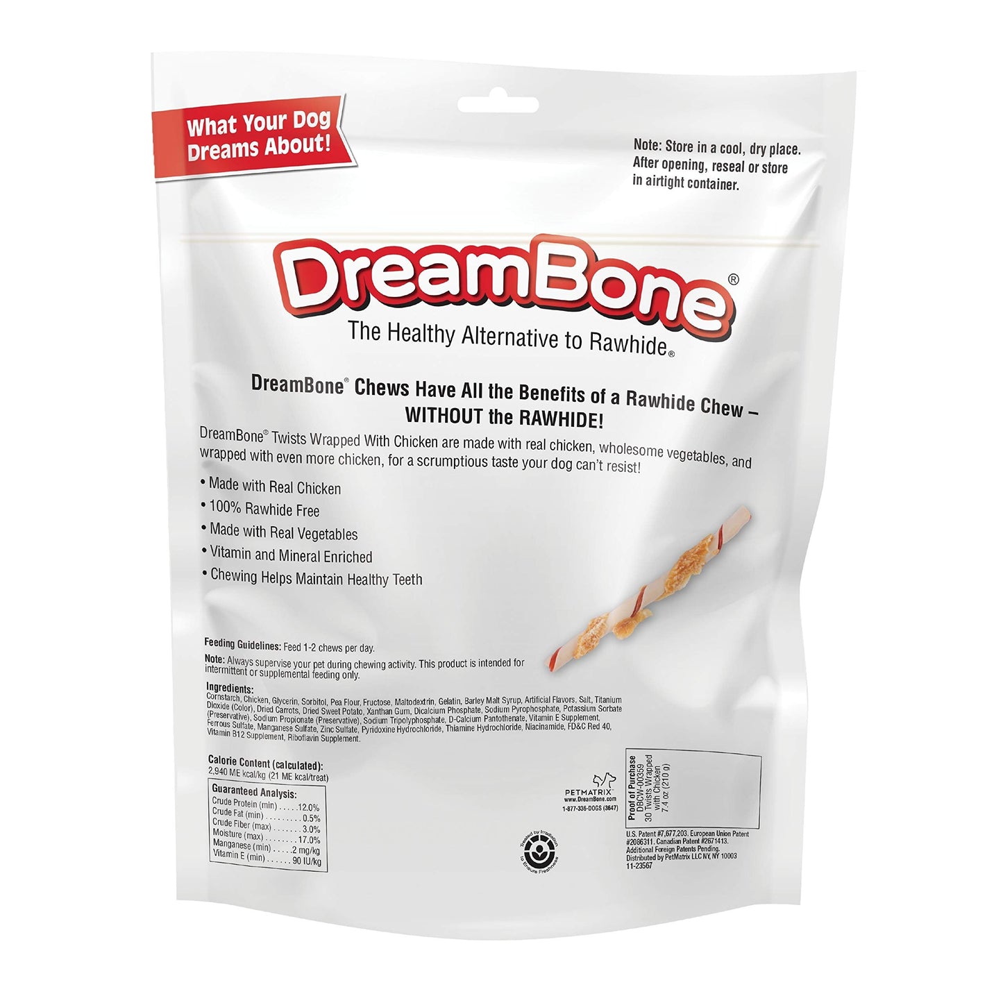 DreamBone Twist Sticks, Made with Real Chicken, 30 count-UPStoxs