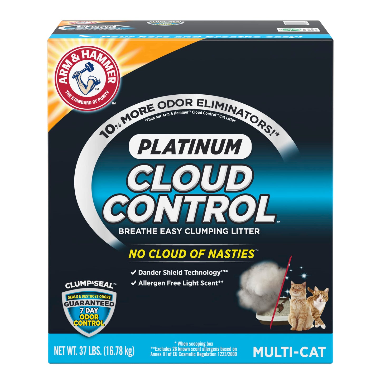 ARM & HAMMER Cloud Control Platinum Clumping Cat Litter 37LB-UPStoxs