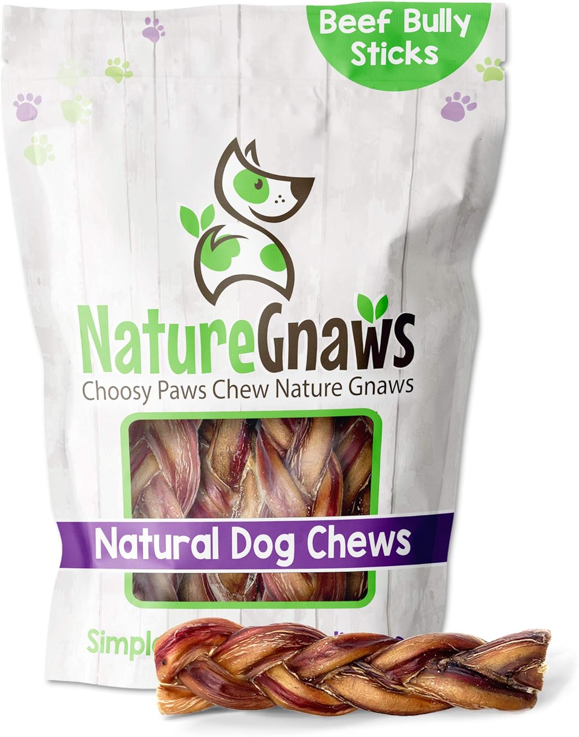 Nature Gnaws Beef Braid Dog Treat Chews, 1 lb.