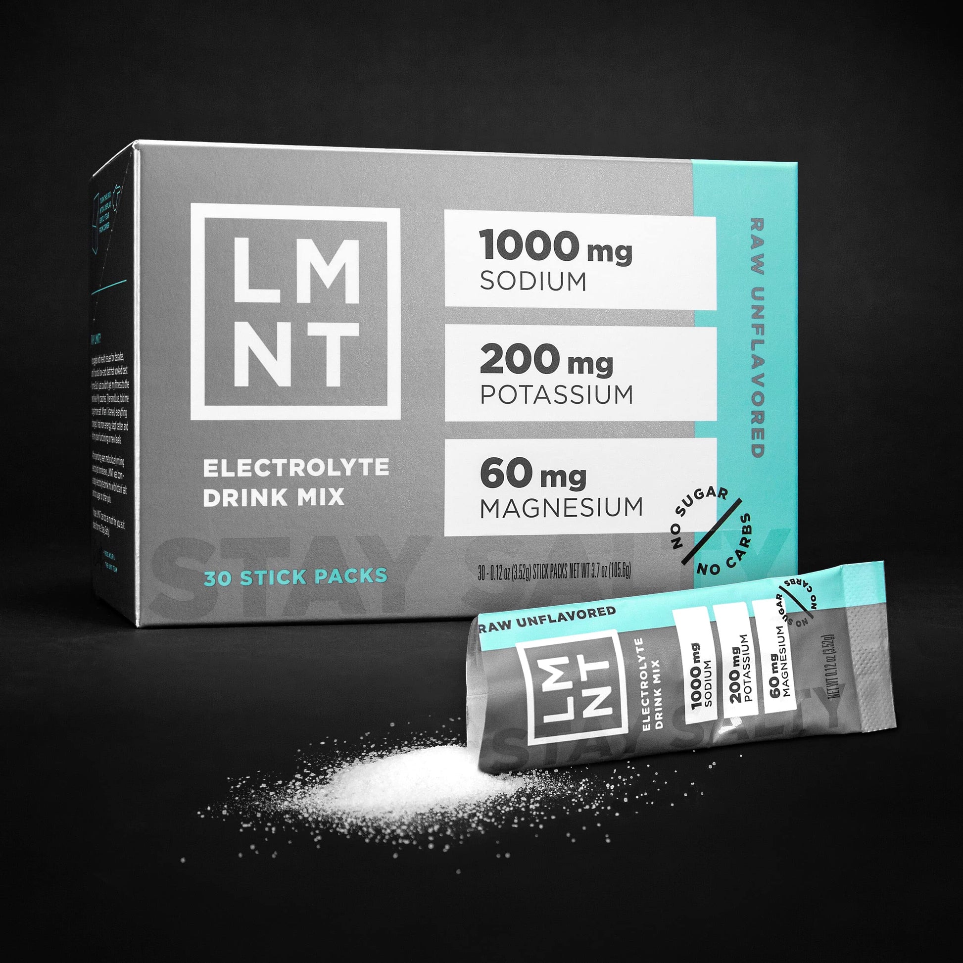 LMNT Zero Sugar Electrolytes - Raw Unflavored Salt | Drink Mix | 30 Count-UPStoxs