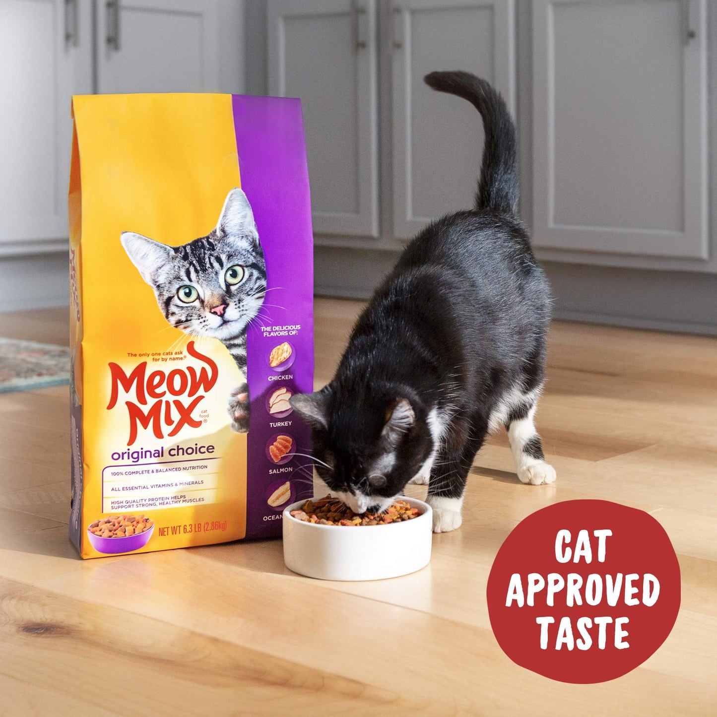 Meow Mix Original Choice Dry Cat Food, 6.3 Pound, Complete & Balanced Nutrition-UPStoxs